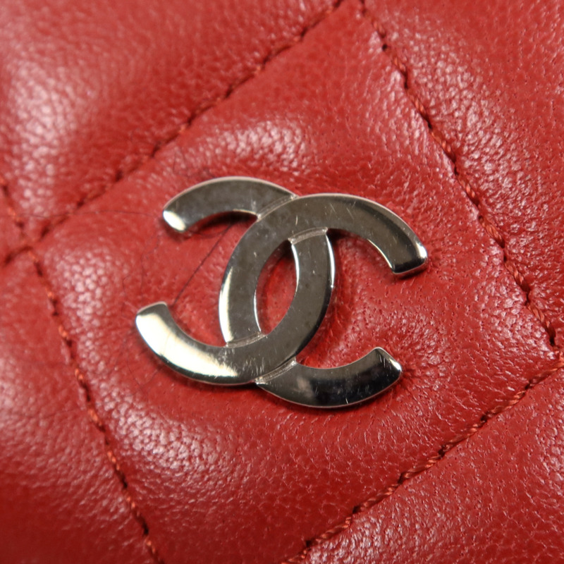 CHANEL 羊皮皮革Long Wallet銀扣長錢包-9