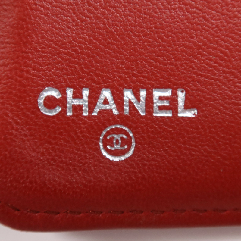 CHANEL 羊皮皮革Long Wallet銀扣長錢包-10