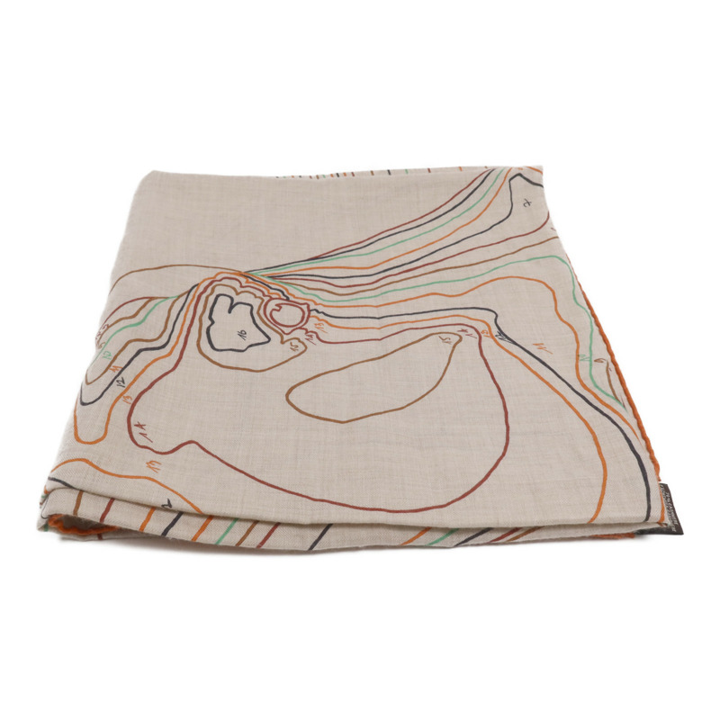 HERMES 羊絨/絲質Scarf 140X140絲巾Multicolor-0