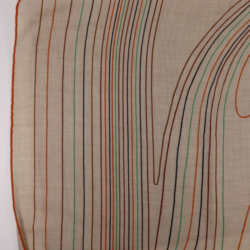 HERMES 羊絨/絲質Scarf 140X140絲巾Multicolor-4