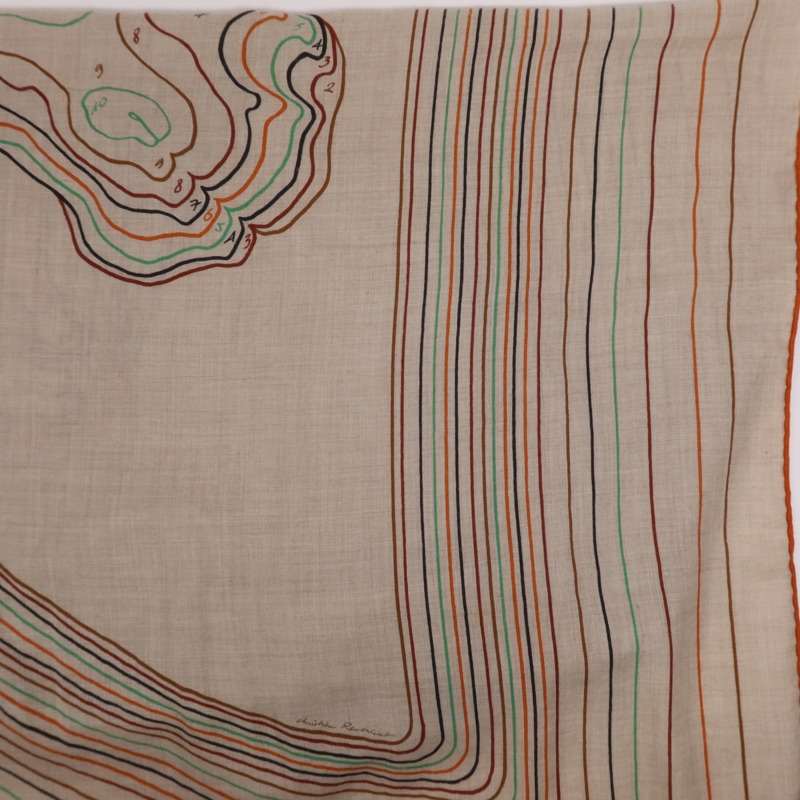 HERMES 羊絨/絲質Scarf 140X140絲巾Multicolor-9