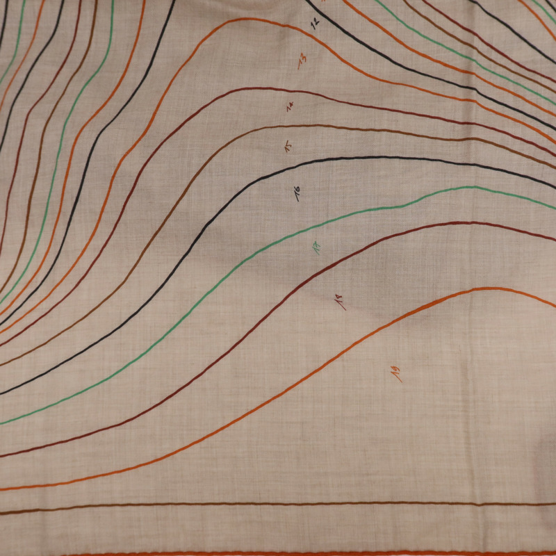 HERMES 羊絨/絲質Scarf 140X140絲巾Multicolor-11