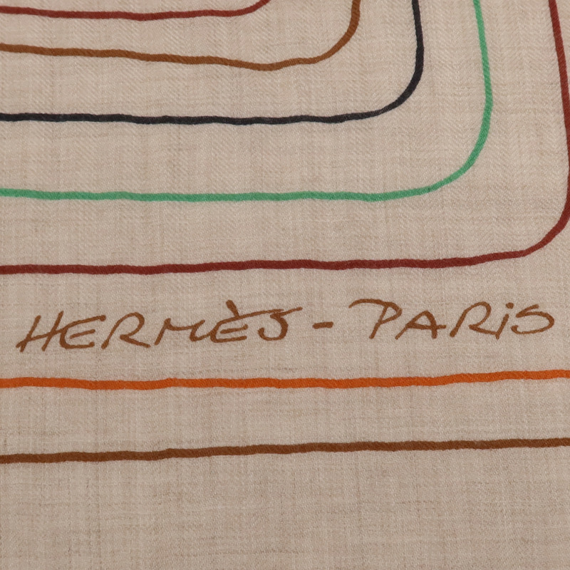 HERMES 羊絨/絲質Scarf 140X140絲巾Multicolor-13