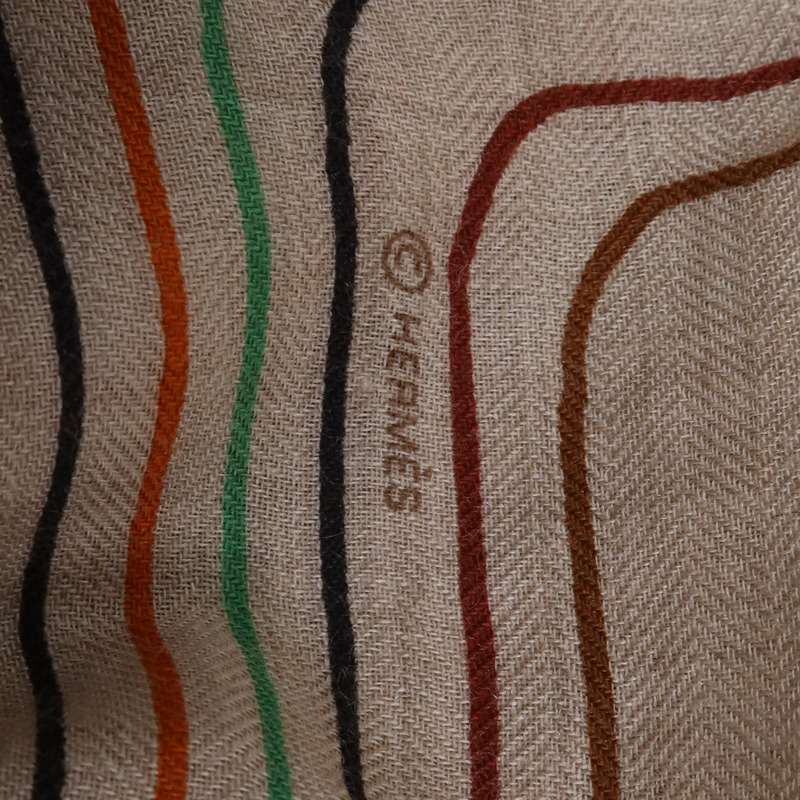 HERMES 羊絨/絲質Scarf 140X140絲巾Multicolor-14