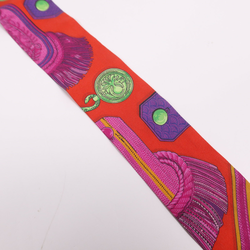 HERMES 絲質Twilly絲巾-5