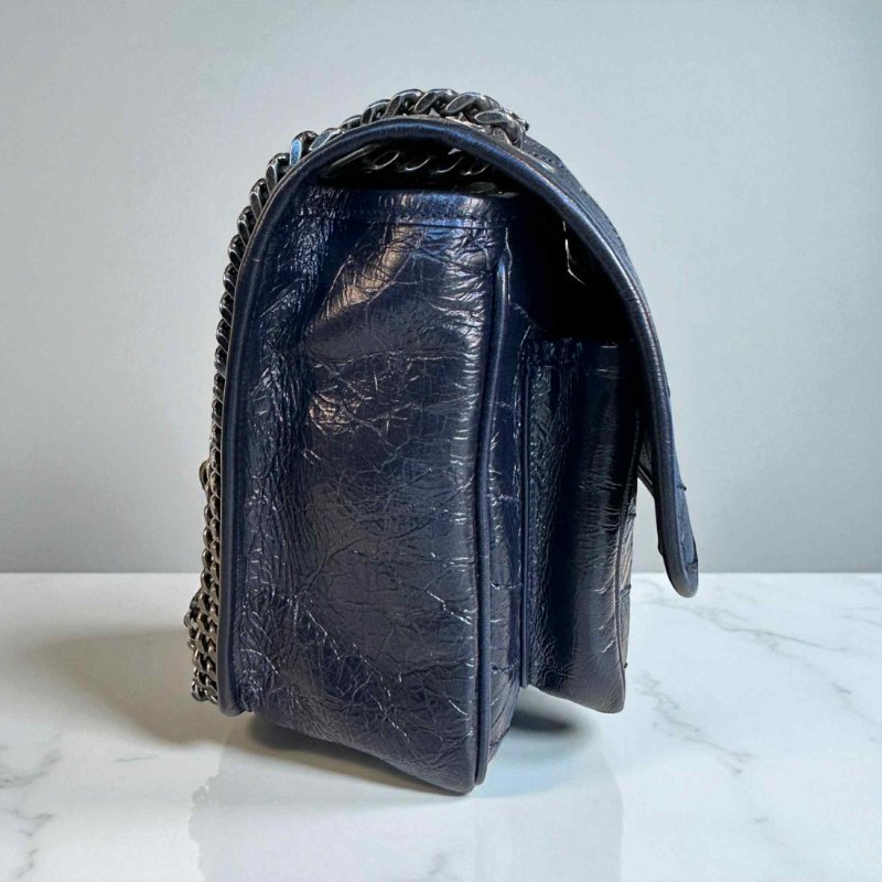 YSL 小牛皮NIKI鏈包 中款 深藍色-2