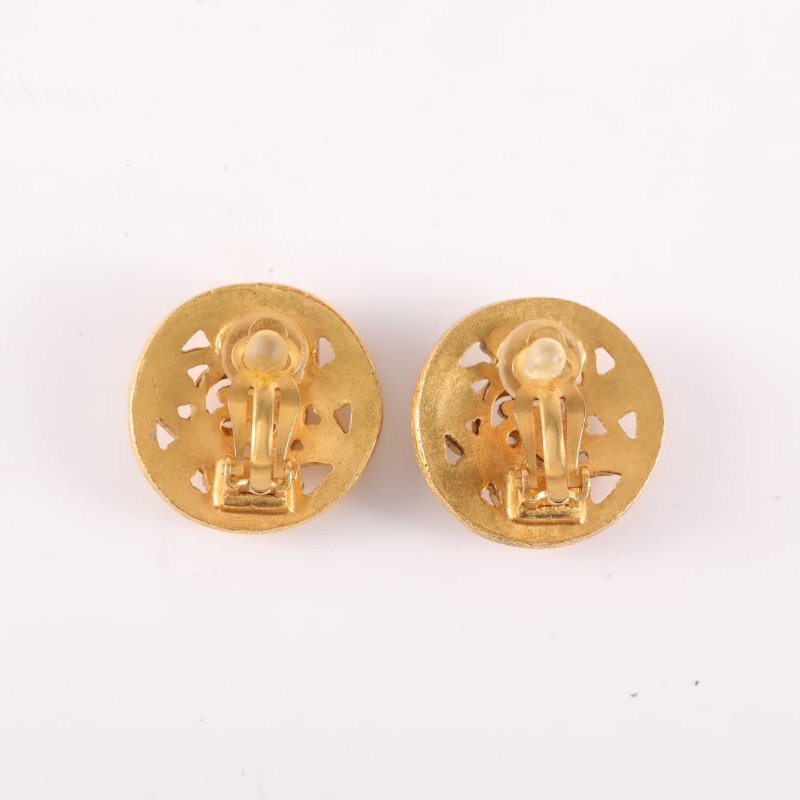 CHANEL 合金95A中古鏤空捕夢網耳夾耳環-3