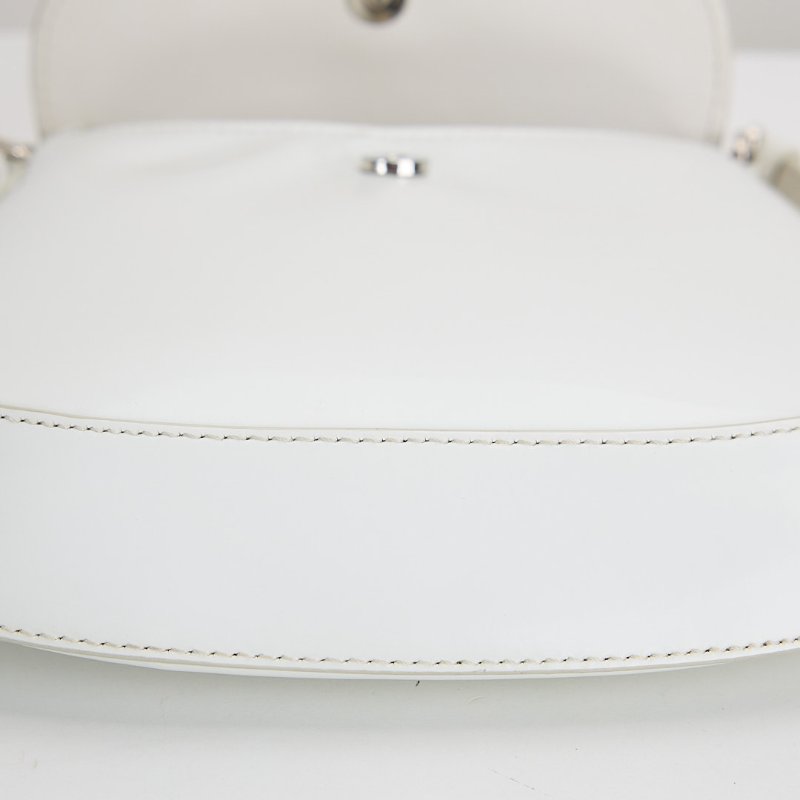 二手Prada cleo mini 白色/亮面牛皮-10