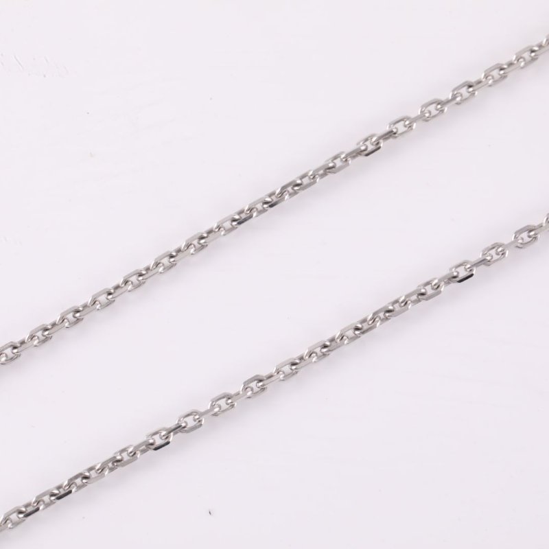 Van Cleef & Arpels VintageAlhambra中號單花項鏈滿鑽18K白金/鑽石項鏈白金鑽石/18K項鍊-3