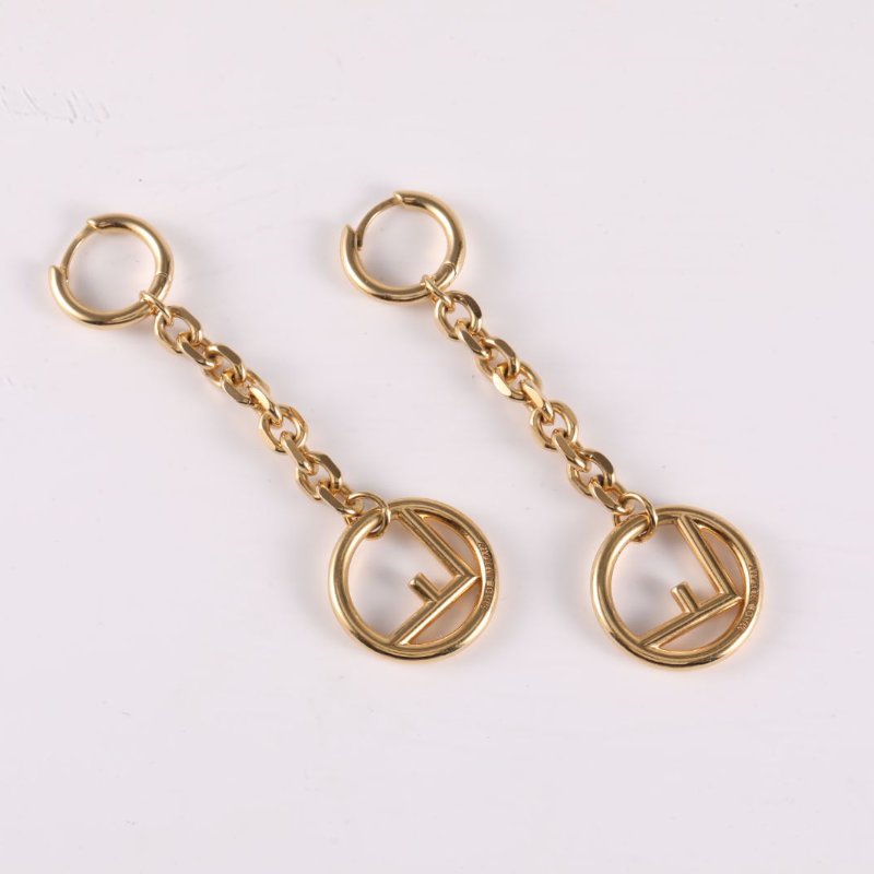 FENDI 合金字母吊墜耳環耳環-4