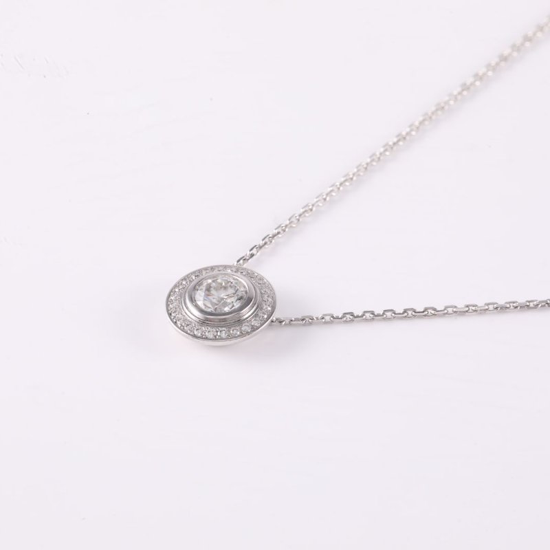 Cartier 18K白金鑽石白金d'Amour飛碟項鏈滿鑽18k金51分鑽18K/項鍊-1