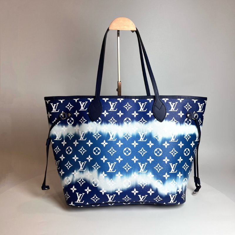 LV M45128  NEVERFULL MM 藍色漸層托特包-1