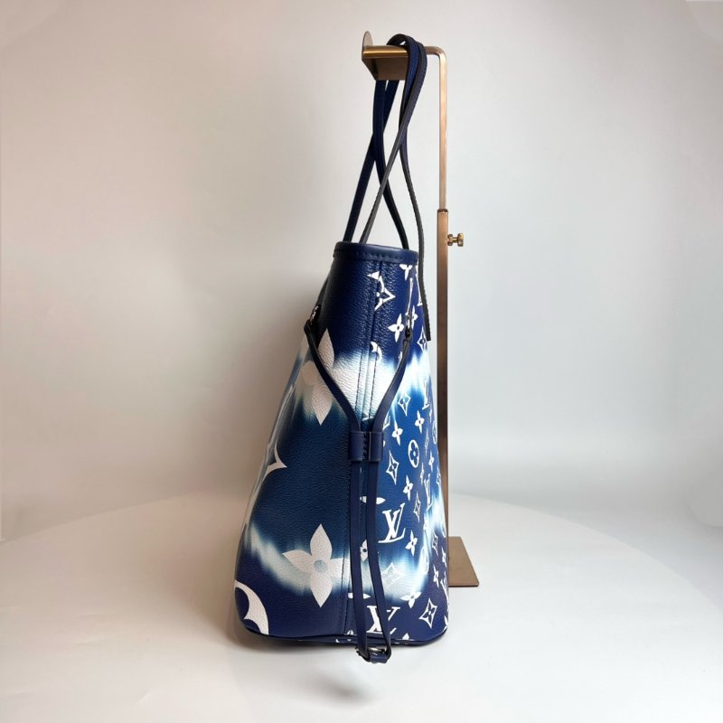 LV M45128  NEVERFULL MM 藍色漸層托特包-2