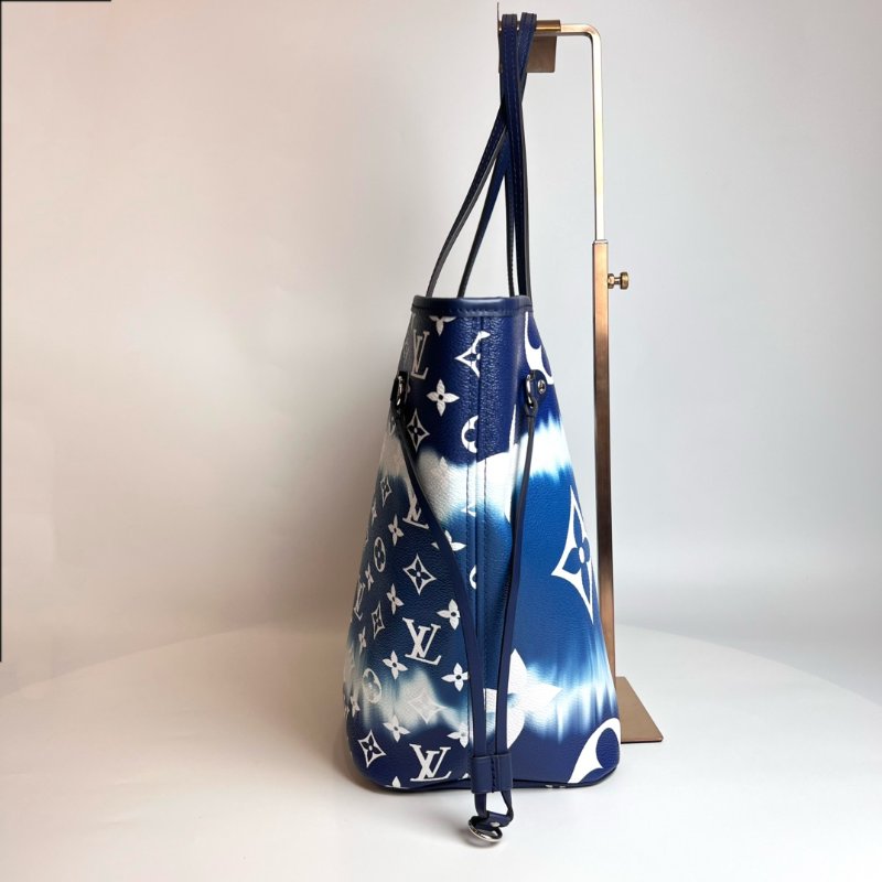 LV M45128  NEVERFULL MM 藍色漸層托特包-3