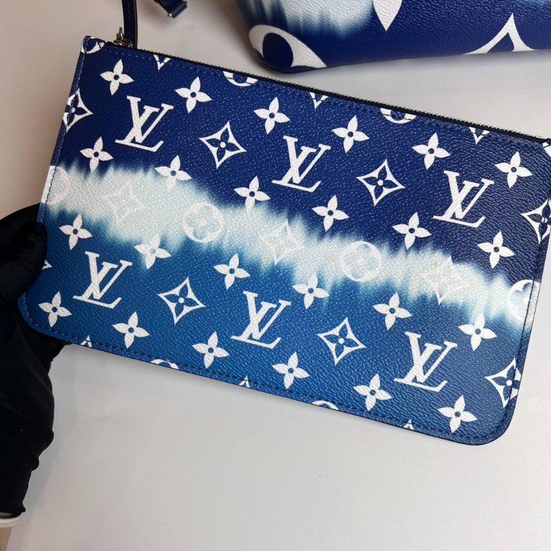 LV M45128  NEVERFULL MM 藍色漸層托特包-9