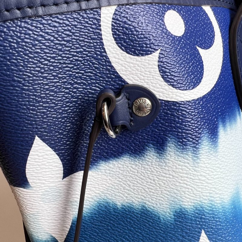 LV M45128  NEVERFULL MM 藍色漸層托特包-14