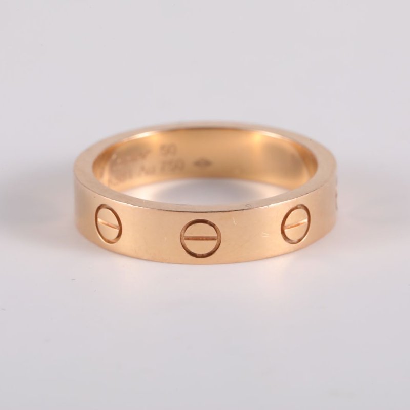 Cartier LOVE18K金單鑽窄版戒指18K玫瑰金/鑽石50玫瑰金18K戒指-4