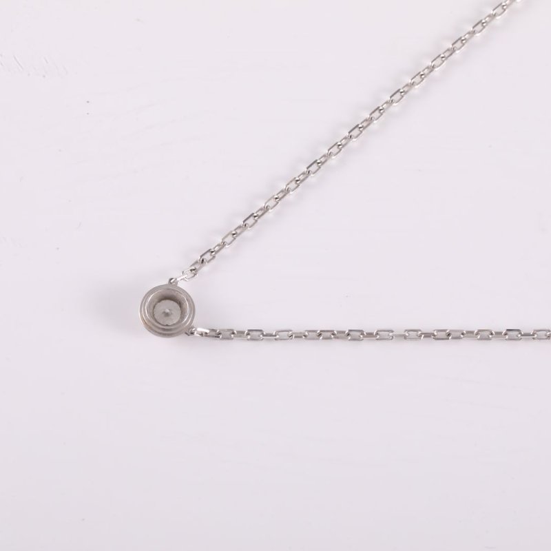 Cartier 18K白金鑽石白金CARTIERD'AMOUR18K金單鑽19分大號款項鏈18K/項鍊-2