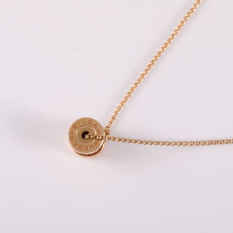 BVLGARI B.ZERO1小蠻腰項鏈滿鑽18K玫瑰金/鑽石項鏈玫瑰金鑽石/18K項鍊-2