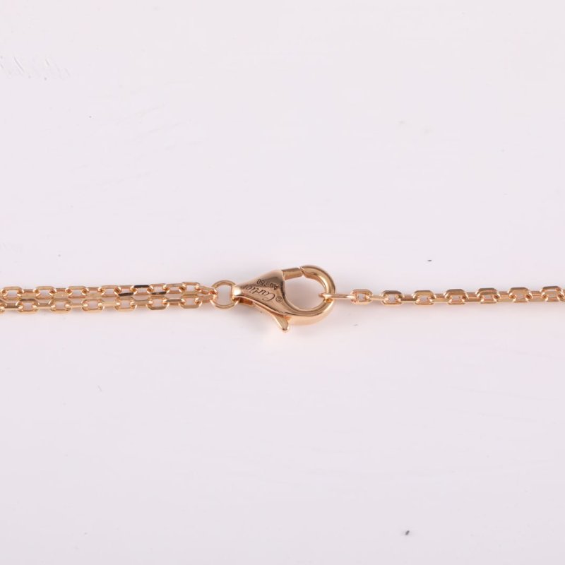 Cartier LOVE兩鑽圓餅項鏈18K玫瑰金/鑽石項鏈玫瑰金項鍊-4