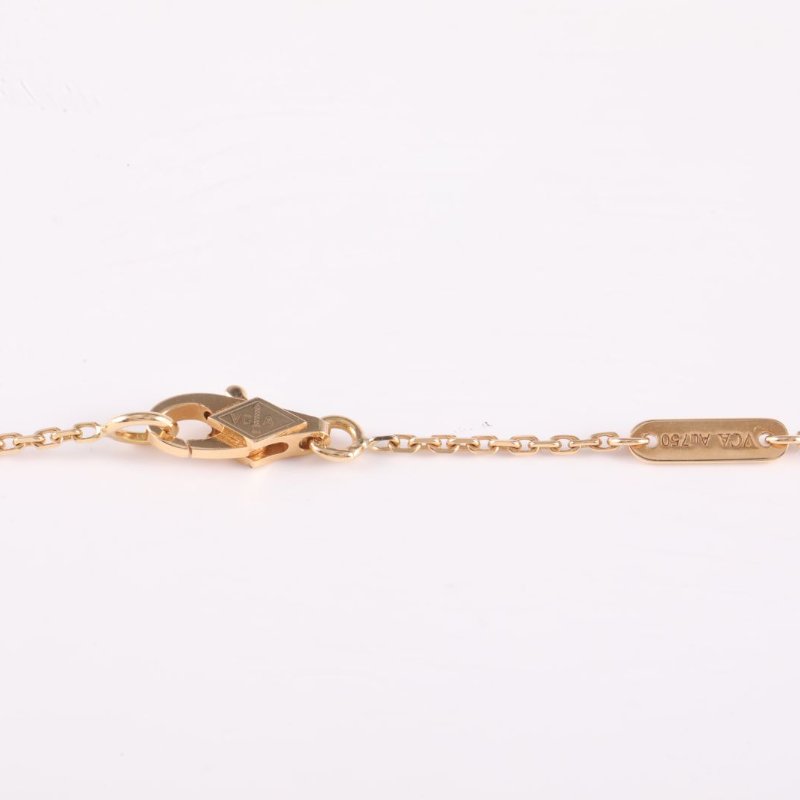 Van Cleef & Arpels Frivole花朵項鏈迷你單鑽18K黃金項鏈黃金鑽石項鍊-4