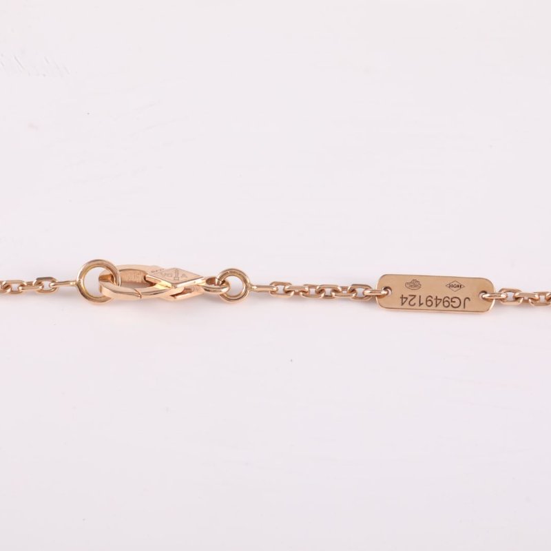 Van Cleef & Arpels TwoButterfly蝴蝶項鏈二鑽18K玫瑰金/鑽石/白貝母項鏈玫瑰金鑽石/18K/白貝母項鍊-4