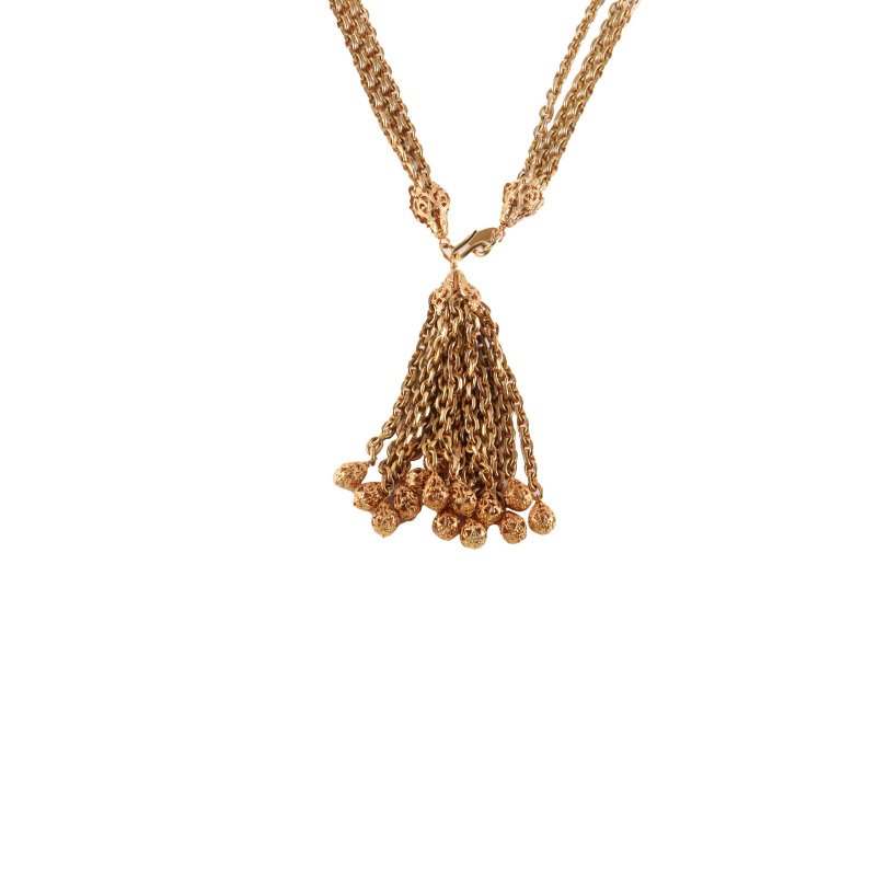 CHANEL 合金中古流蘇長項鏈項鍊-0