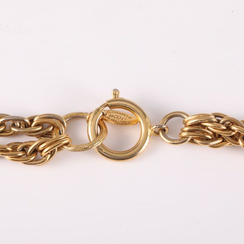 CHANEL 合金93P中古彩色琉璃印章項鏈項鍊-4