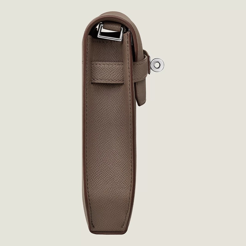 （年末降價衝評價檔期後回調288888） Hermes Kelly Depeches 銀釦 手拿包(大象灰)-3