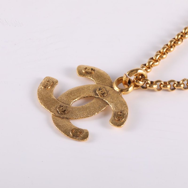 CHANEL 合金中古雙C毛衣項鏈項鍊-1