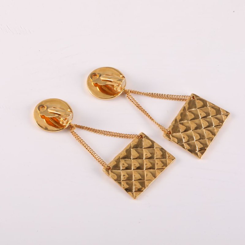 CHANEL 合金中古CF包包吊墜耳夾耳環-4