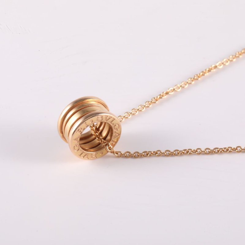 BVLGARI B.ZERO1彈簧項鏈三環扣18K玫瑰金項鏈玫瑰金項鍊-1