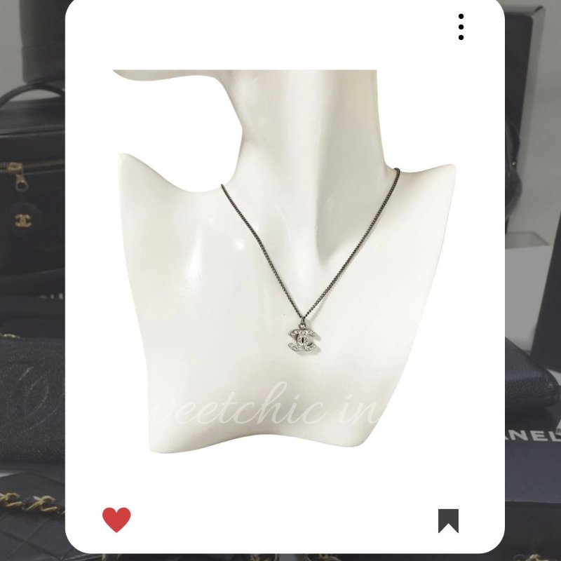 🛍️🎁 雙11🔥 11月新品上架 🔥💖 ✨極美罕有 香奈兒 Chanel 銀色閃鑽雙CC 項鏈🔥 香奈兒熱賣款 香奈兒經典款 頸鏈 CHANEL NECKLACE-3