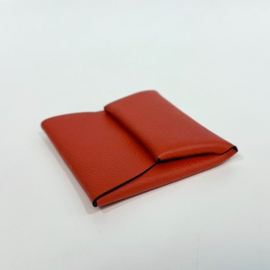 Hermes 9T火焰橘EPSOM皮Bastia零錢包-7
