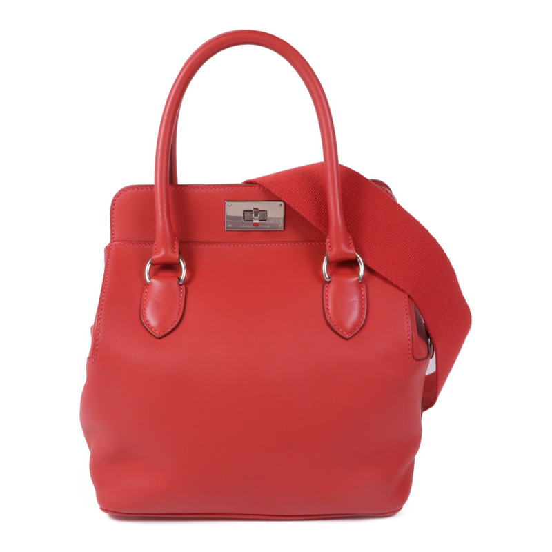 HERMES Swift皮革ToolBox 20銀扣手挽肩背兩用袋Vermillion-0