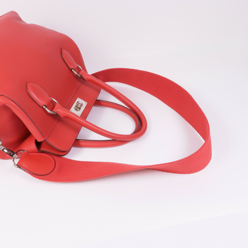 HERMES Swift皮革ToolBox 20銀扣手挽肩背兩用袋Vermillion-8