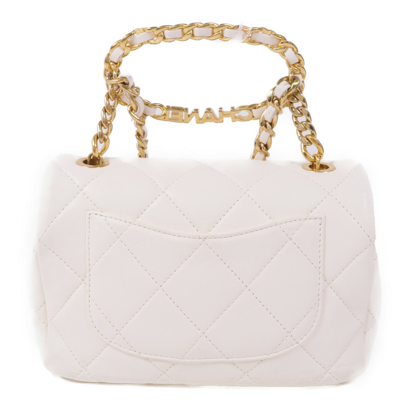 CHANEL 牛皮皮革Chain Shoulder Bag銀扣鏈帶肩背袋-1