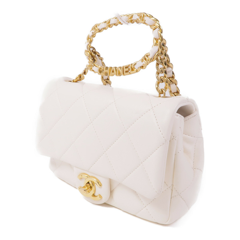 CHANEL 牛皮皮革Chain Shoulder Bag銀扣鏈帶肩背袋-2