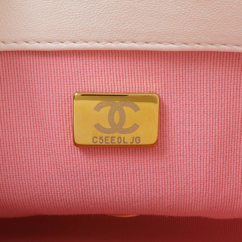 CHANEL 牛皮皮革Chain Shoulder Bag銀扣鏈帶肩背袋-6