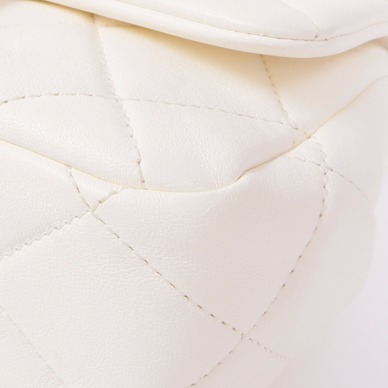 CHANEL 牛皮皮革Chain Shoulder Bag銀扣鏈帶肩背袋-10