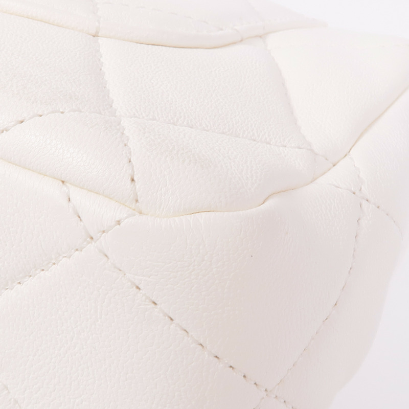 CHANEL 牛皮皮革Chain Shoulder Bag銀扣鏈帶肩背袋-12