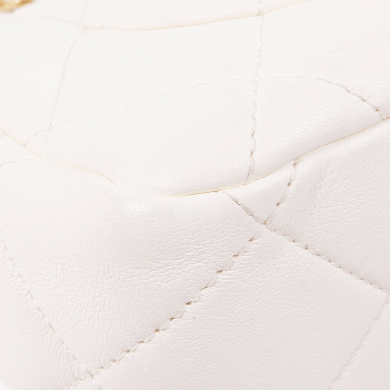 CHANEL 牛皮皮革Chain Shoulder Bag銀扣鏈帶肩背袋-13