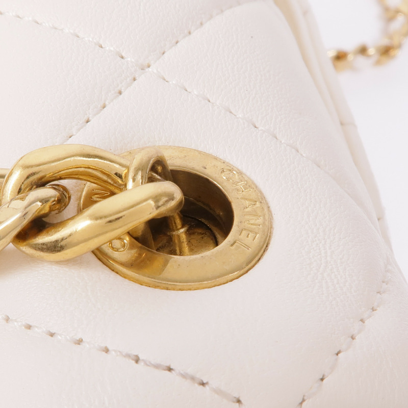 CHANEL 牛皮皮革Chain Shoulder Bag銀扣鏈帶肩背袋-16