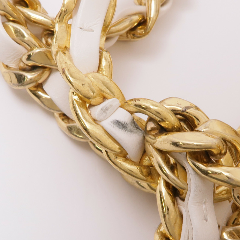 CHANEL 牛皮皮革Chain Shoulder Bag銀扣鏈帶肩背袋-17