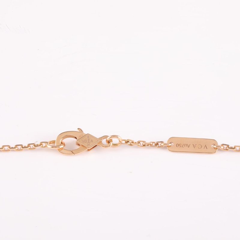 Van Cleef & Arpels 18K玫瑰金鑽石玫瑰金Perleediamonds滿鑽項鏈18K/項鍊-4