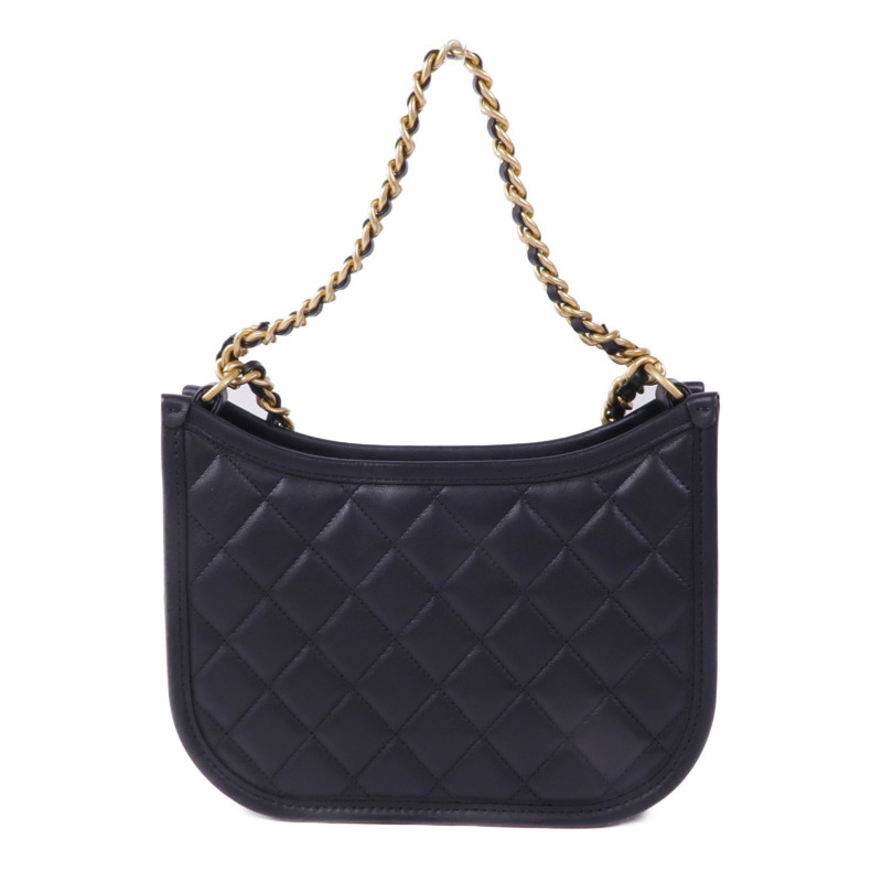 CHANEL 羊皮皮革2way Shoulder Bag金扣手挽肩背兩用袋-1