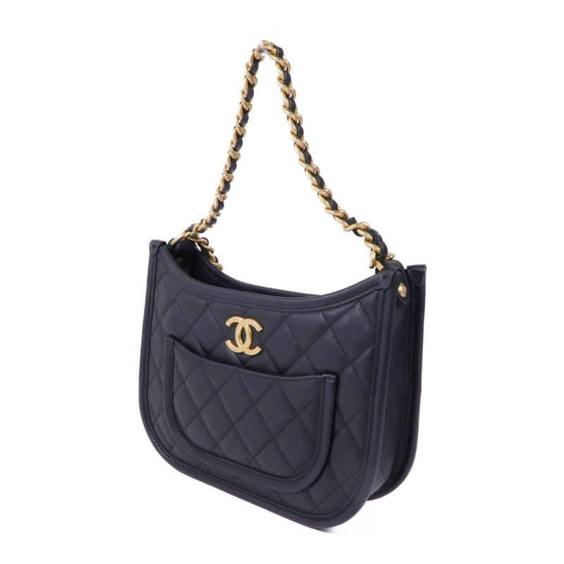 CHANEL 羊皮皮革2way Shoulder Bag金扣手挽肩背兩用袋-2