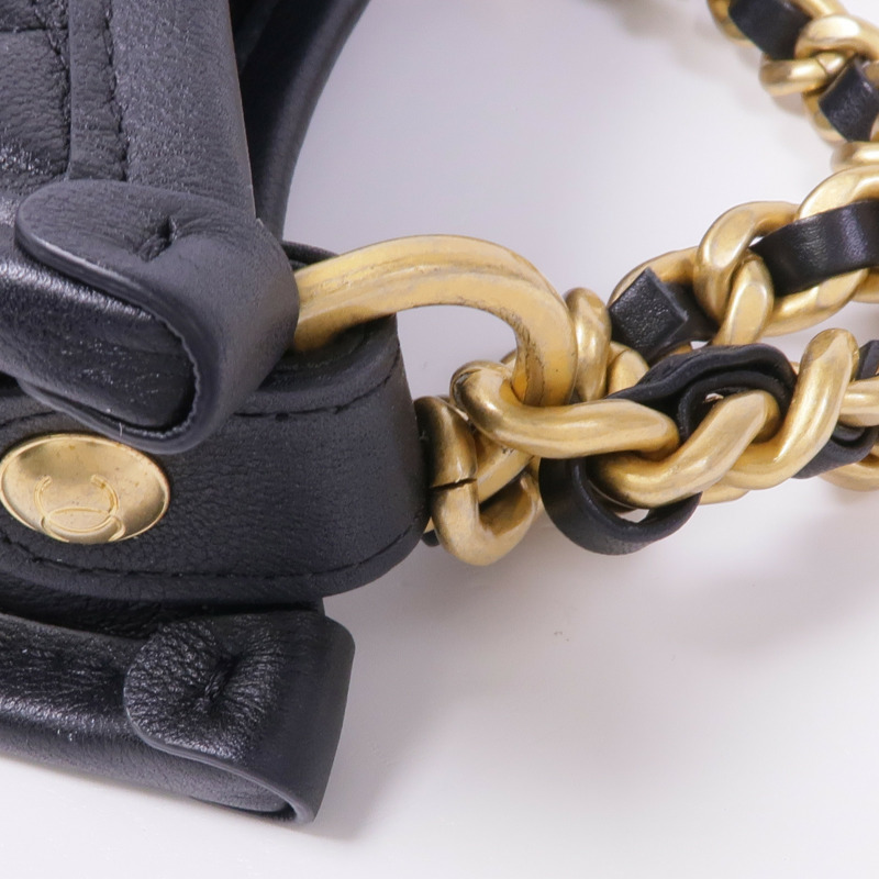 CHANEL 羊皮皮革2way Shoulder Bag金扣手挽肩背兩用袋-14
