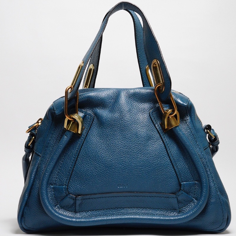 CHLOE  PARATY 小型牛皮手提包 土耳其藍-1