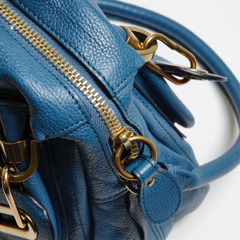 CHLOE  PARATY 小型牛皮手提包 土耳其藍-17